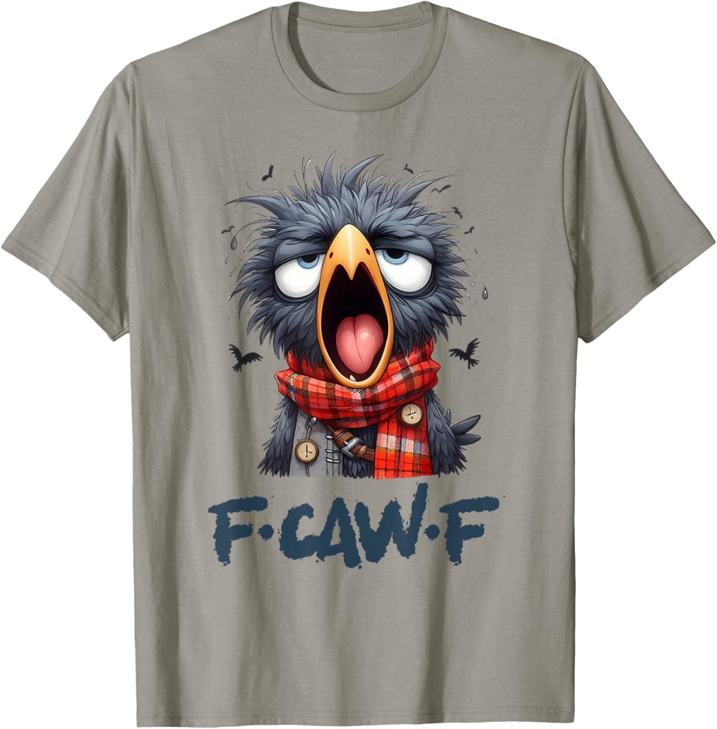F-Caw-F Black Crow Black Bird Funny Crow F-Caw-F T-Shirt - T-Shirt | Sand