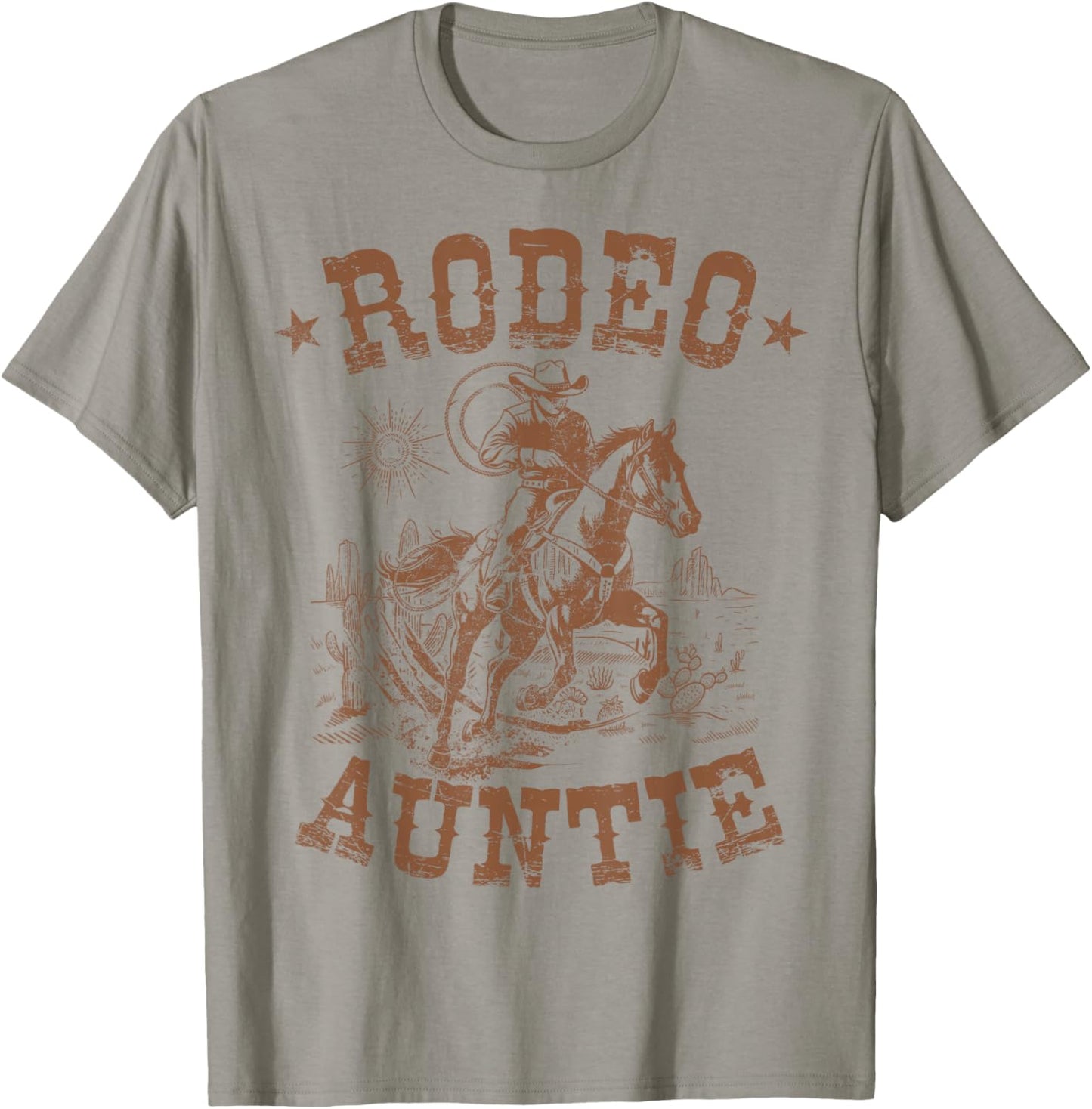 Rodeo Auntie Western Cowboy Family Matching Mother's Day T-Shirt - T-Shirt | Sand