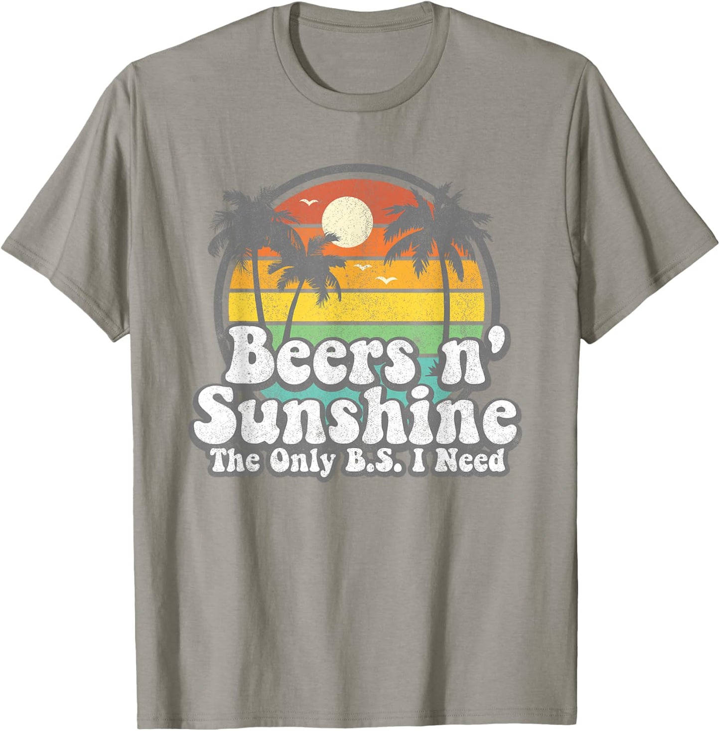 The Only BS I Need is Beers and Sunshine Retro Beach Gift Small T-Shirt - T-Shirt | Sand