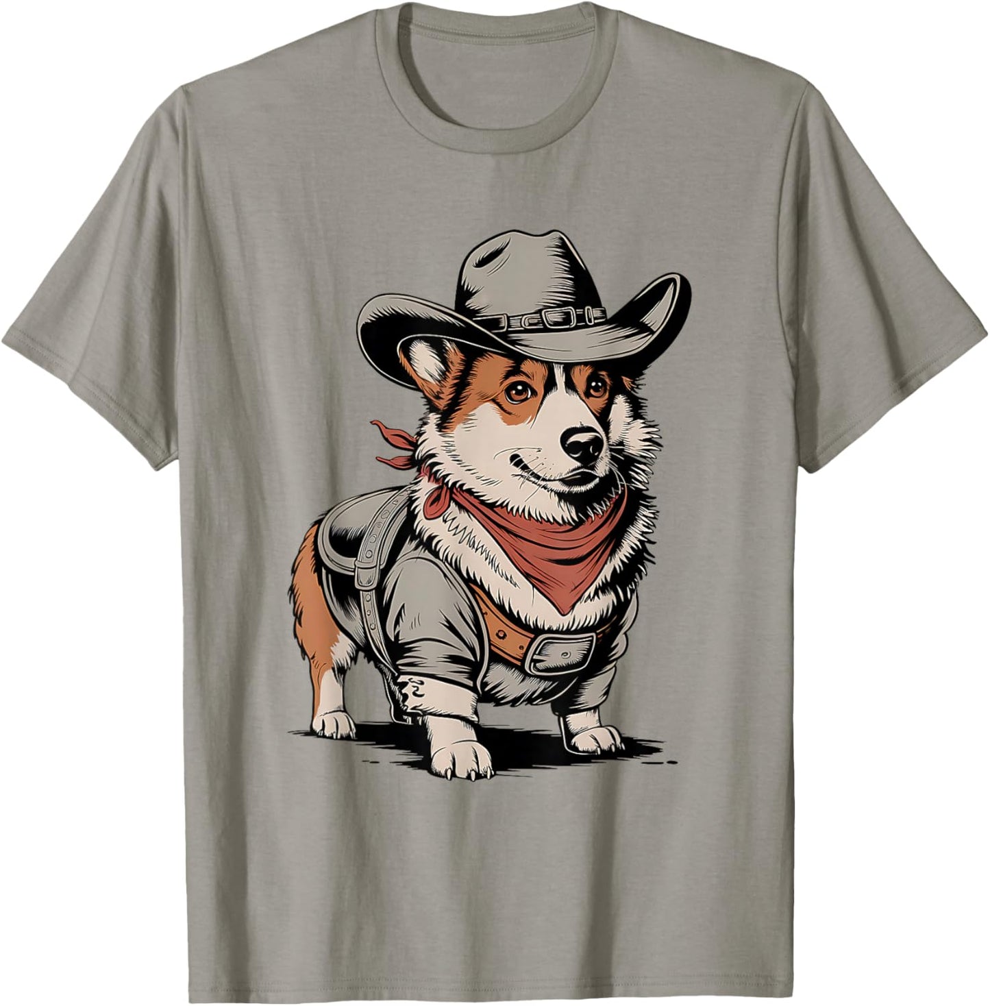 Adults & Kids Corgi Lover Country Western White Small T-Shirt - T-Shirt | Sand