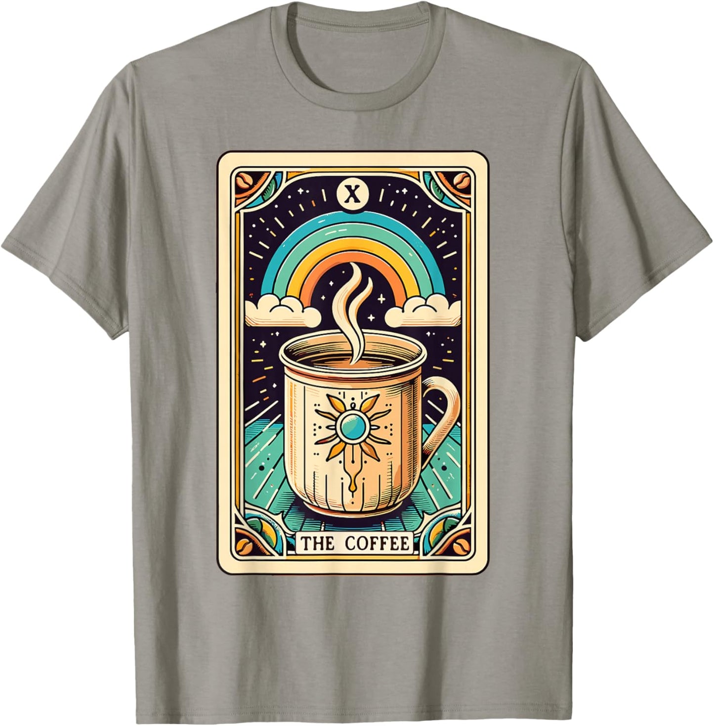 The Coffee Tarot Card Coffee Lover Funny Coffee T-Shirt - T-Shirt | Sand