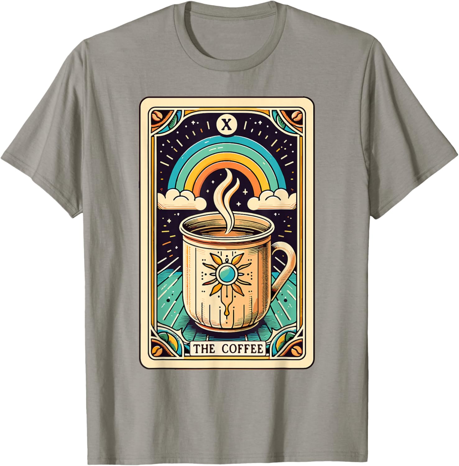The Coffee Tarot Card Coffee Lover Funny Coffee T-Shirt - T-Shirt | Sand
