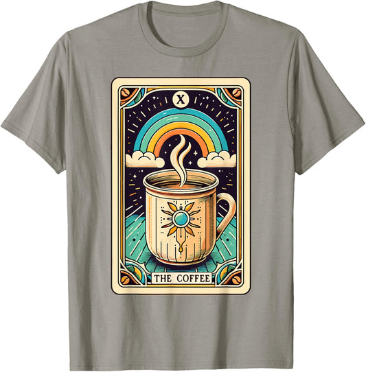 The Coffee Tarot Card Coffee Lover Funny Coffee T-Shirt - T-Shirt | Sand