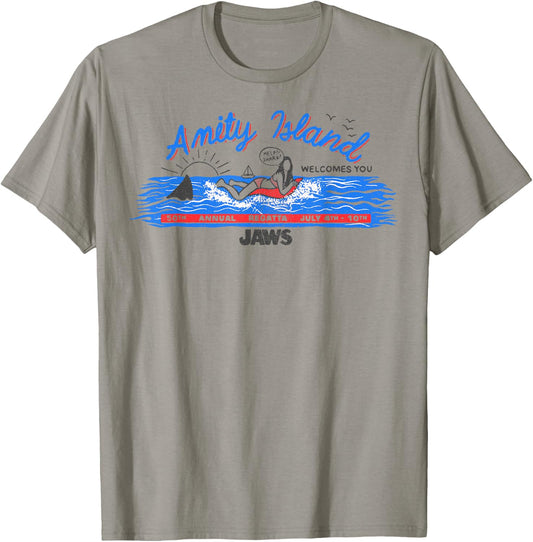 Jaws Amity Island Billboard T-Shirt - T-Shirt | Sand