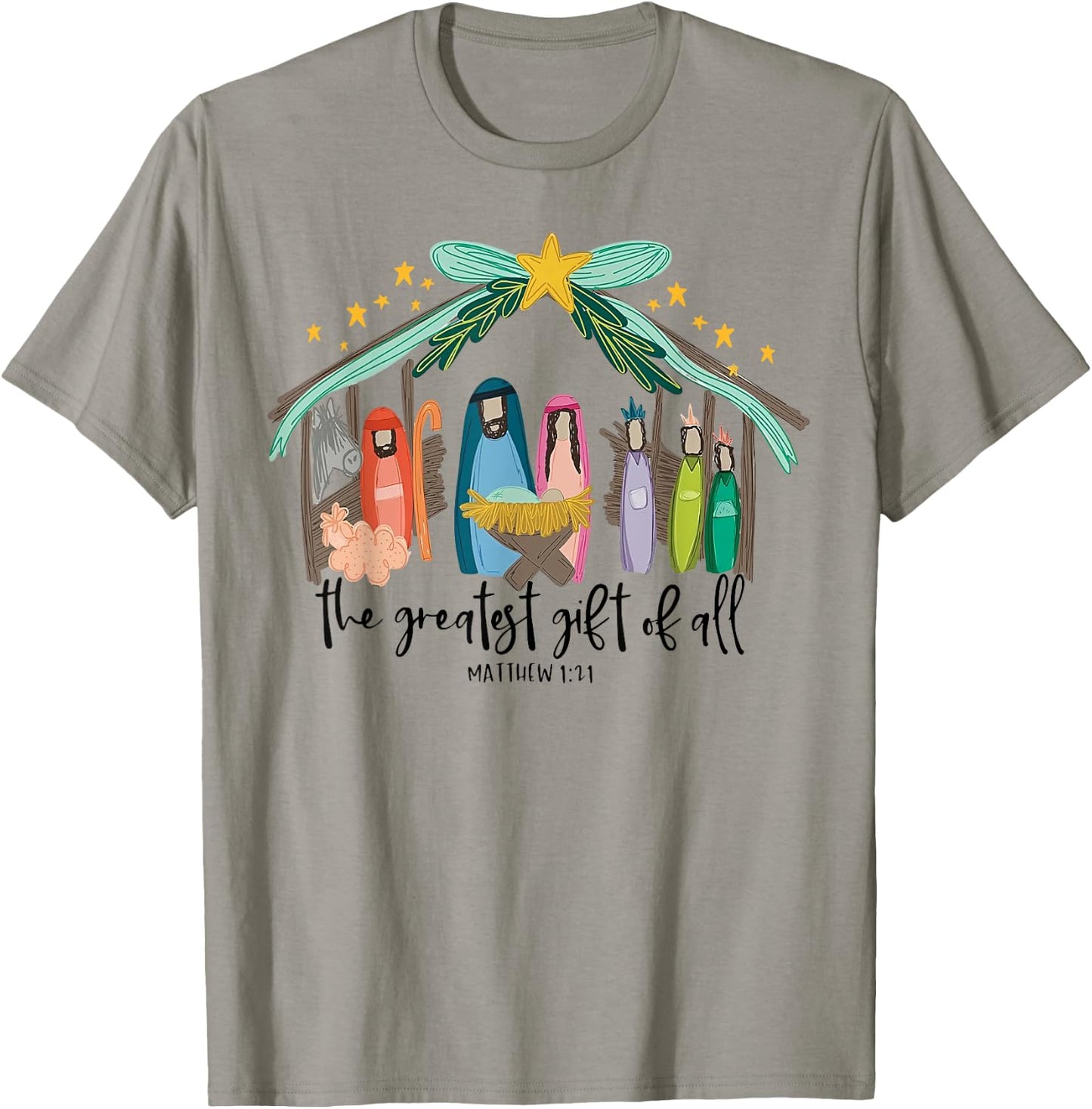 The Greatest Gift Of All Nativity Christian Christmas T-Shirt - T-Shirt | Sand