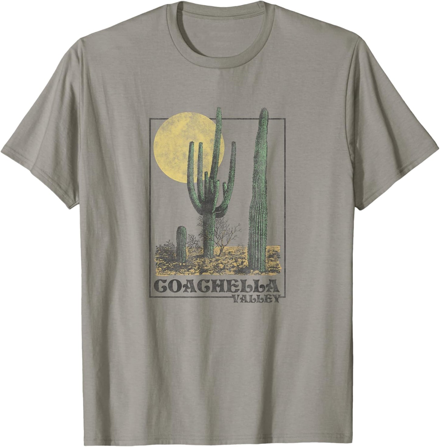 Coachella Valley Desert Scene , grey, S T-Shirt - T-Shirt | Sand