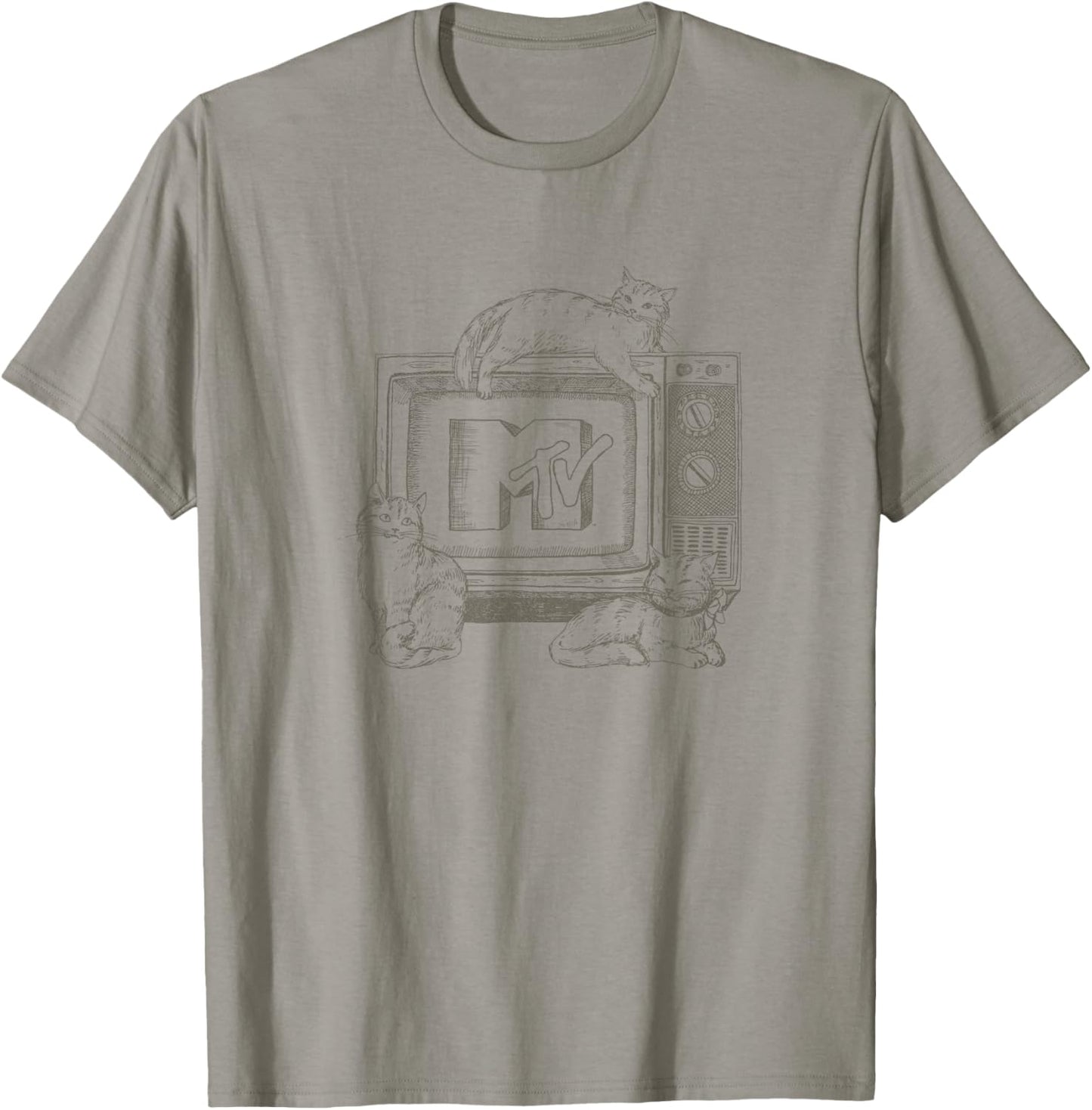 MTV Cats Lounging on TV MTV Logo T-Shirt - T-Shirt | Sand