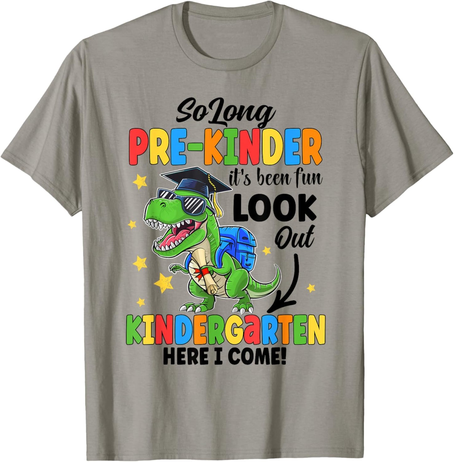 So Long Prek Kindergarten Graduation Class Of 2024 Dinosaur T-Shirt - T-Shirt | Sand