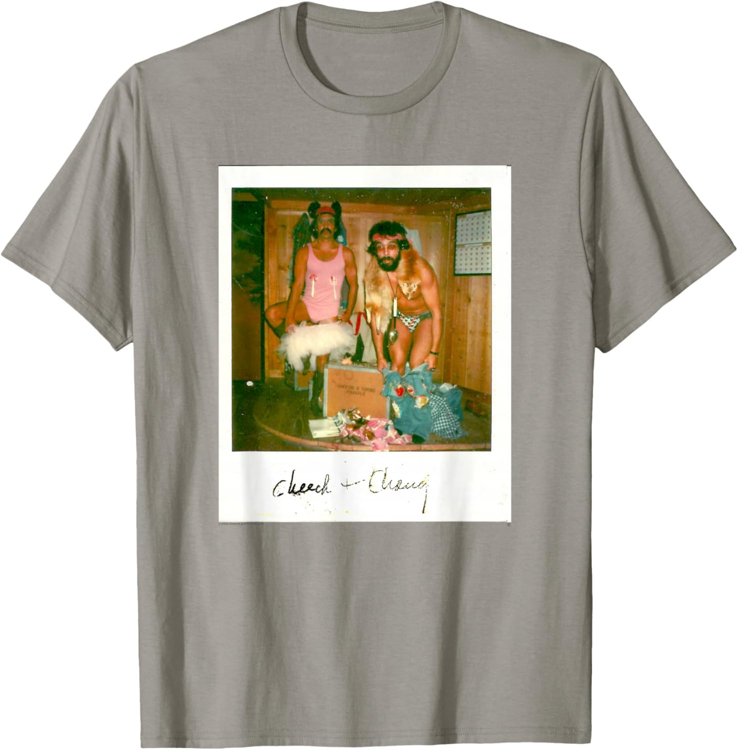 Cheech & Chong In Underwear Dressing Up Polaroid Picture T-Shirt - T-Shirt | Sand