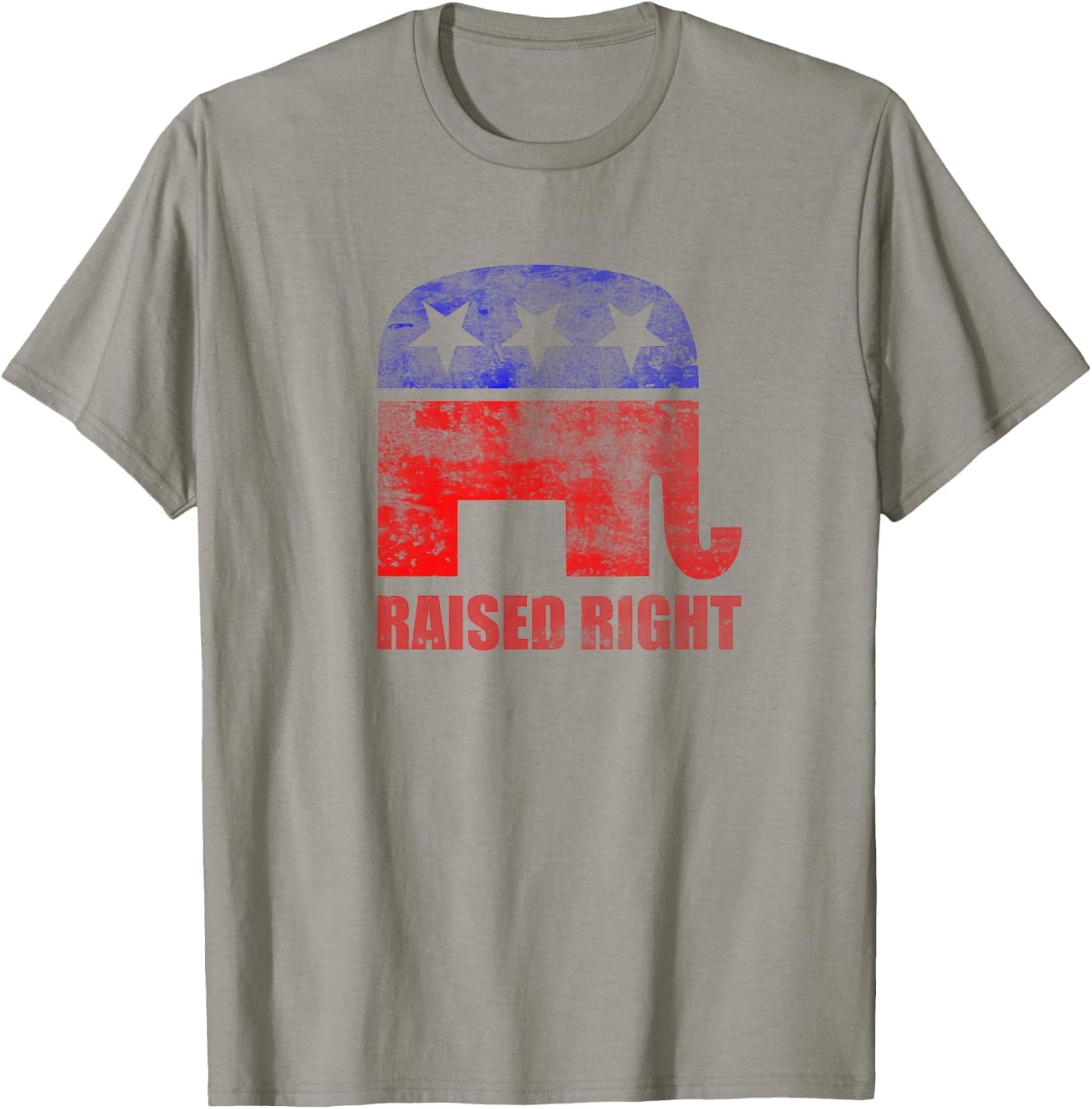 RAISED RIGHT Republican Party Elephant Conservative Values T-Shirt - T-Shirt | Sand