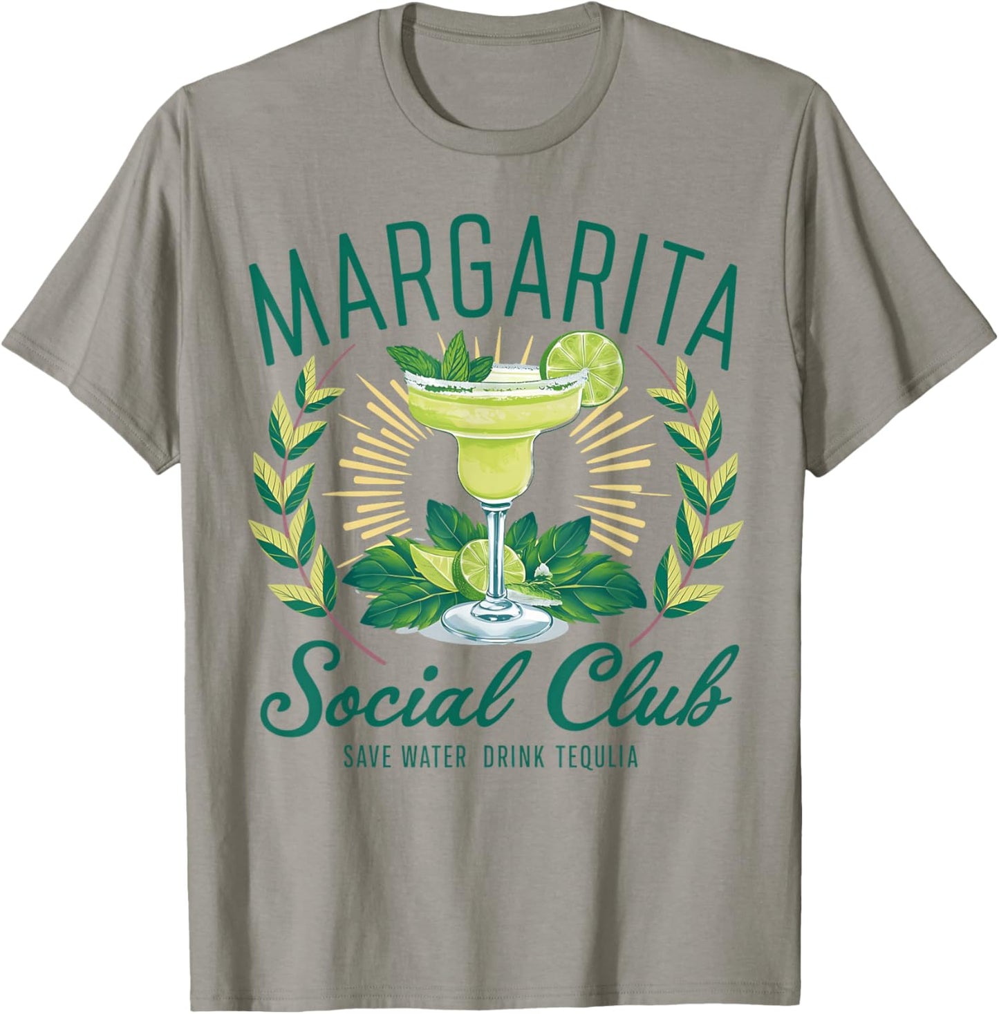 Margarita Social Club Est Tequila Cocktail Club Drinking T-Shirt - T-Shirt | Sand