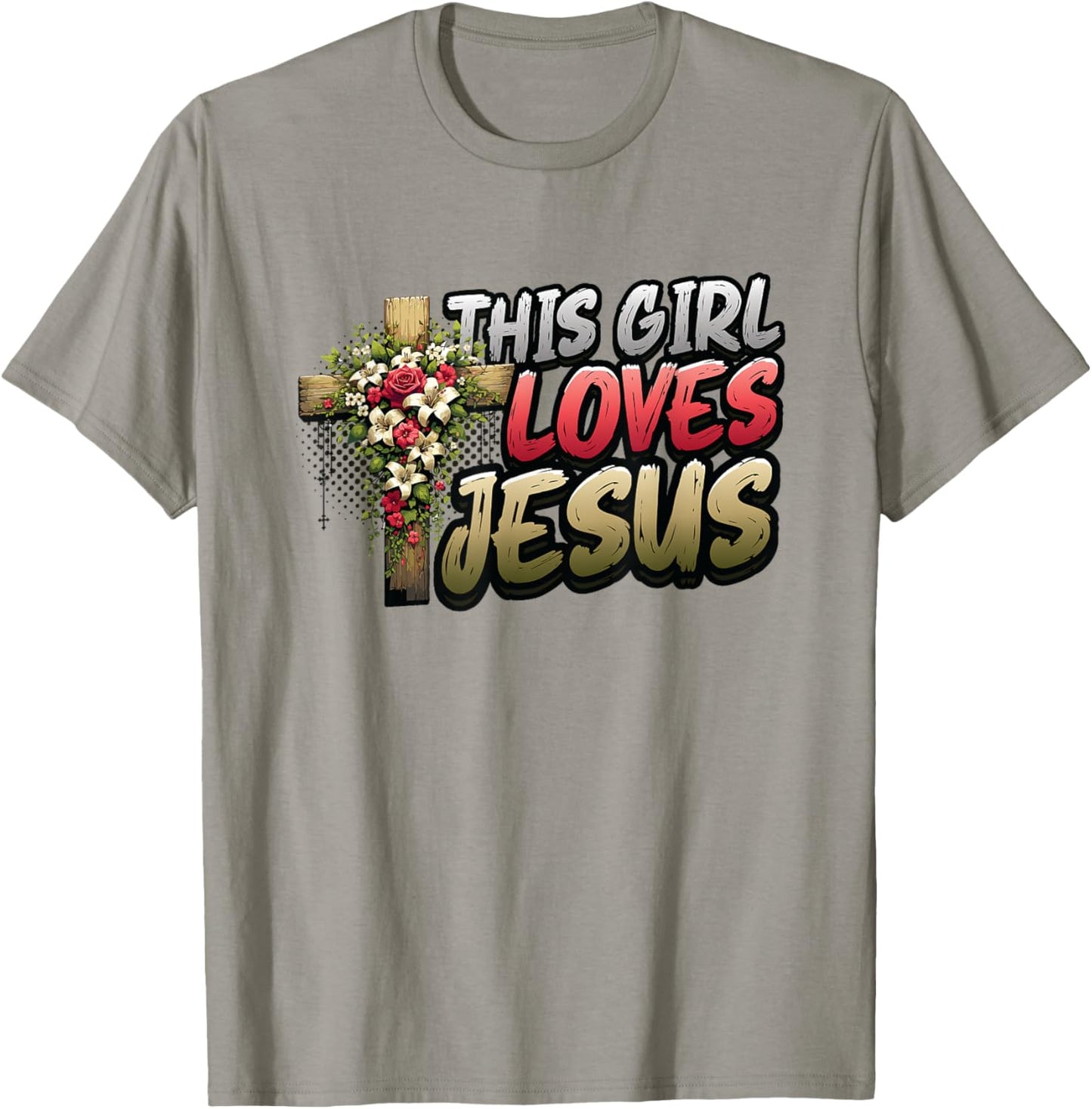 This Girl Loves Jesus Cute Christian Girl Jesus T-Shirt - T-Shirt | Sand