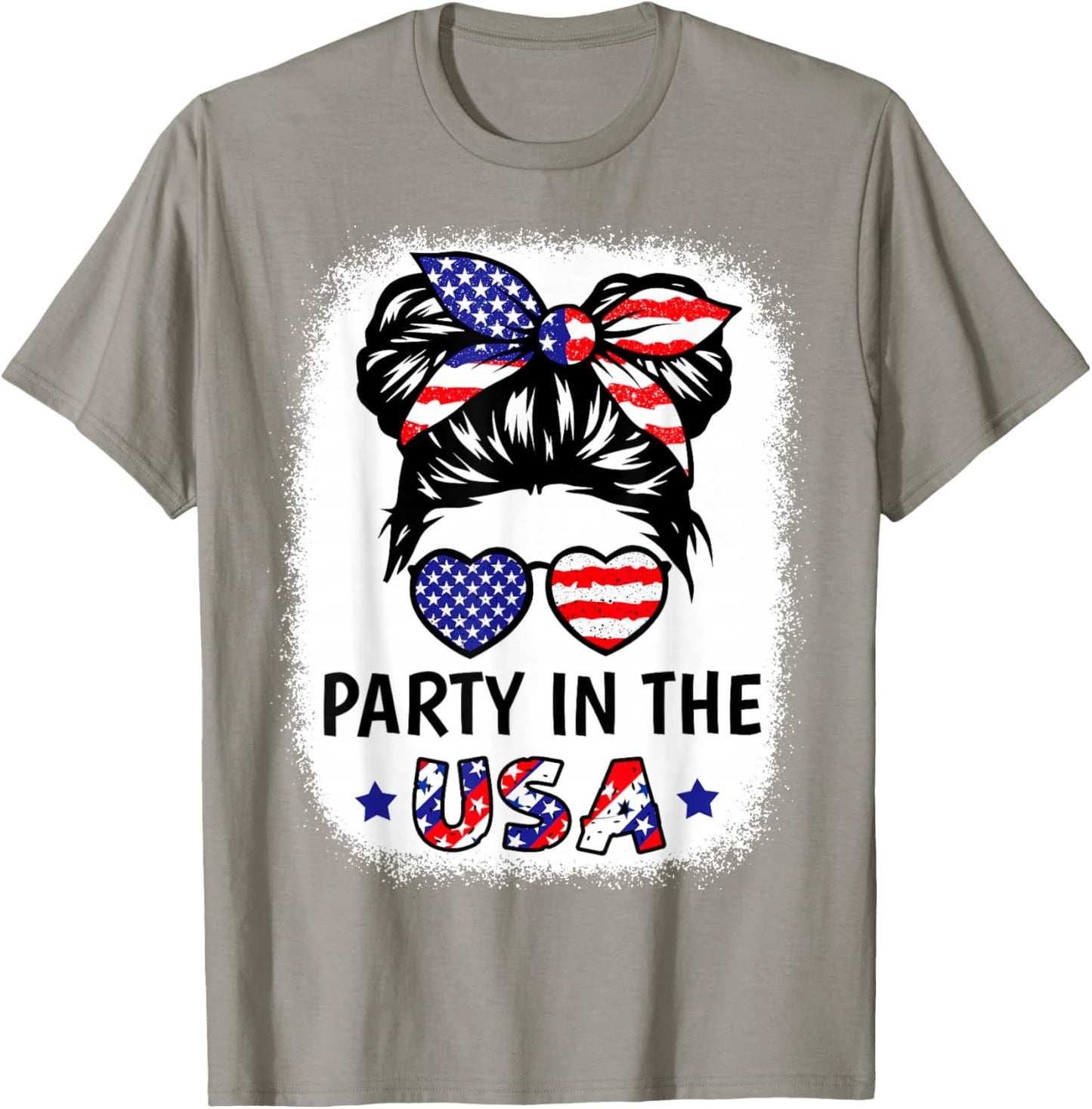 Party in USA Shirt Girl American Flag Patriotic 4th of July T-Shirt - T-Shirt | Sand