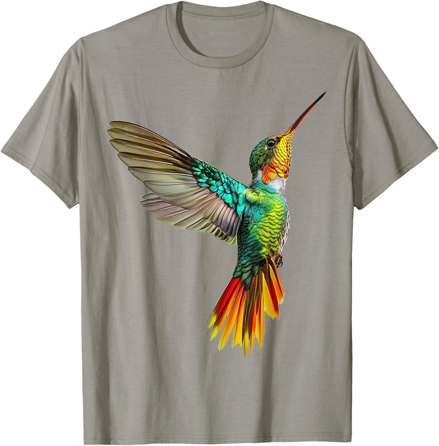 Hummingbird Anime Colorful Graphic Animal Art Bird T-Shirt - T-Shirt | Sand