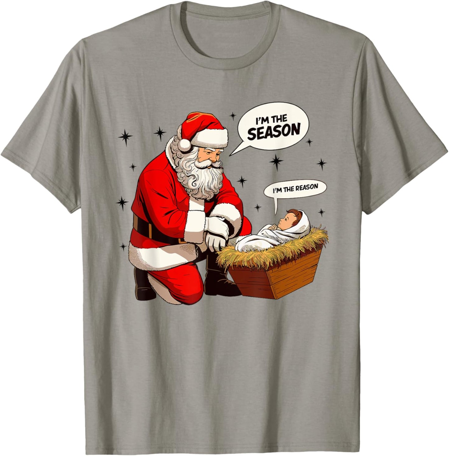 Christmas Jesus Is The Reason For The Season Christian Santa T-Shirt - T-Shirt | Sand