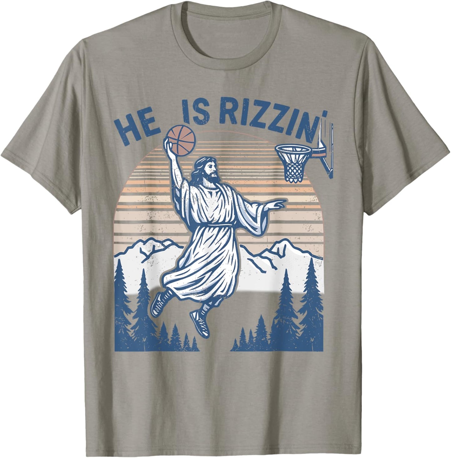 He is Risen Funny Easter Jesus Playing Basketball Women T-Shirt - T-Shirt | Sand