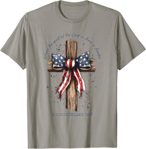 Where the Spirit of the Lord is There is Freedom Christian T-Shirt - T-Shirt | Sand