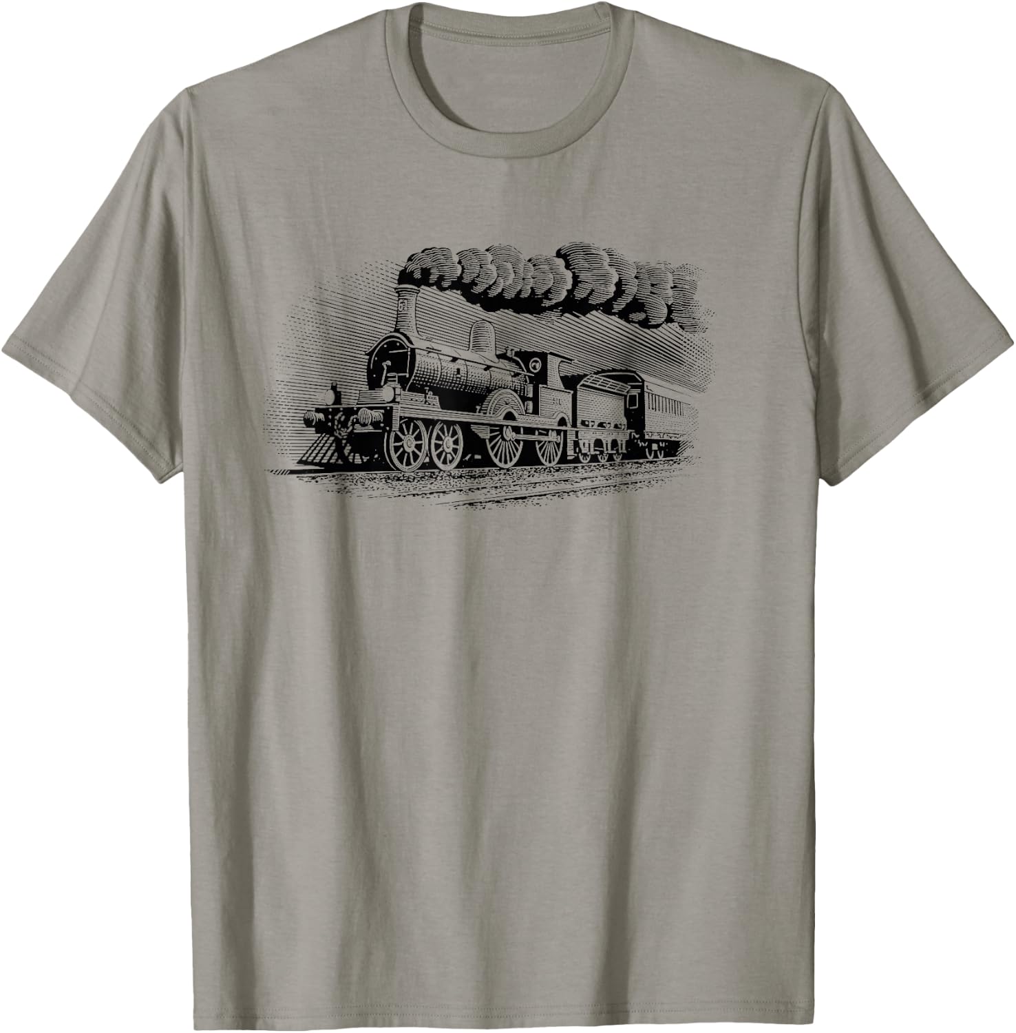 Vintage Steam Train Railway Locomotive T-Shirt - T-Shirt | Sand