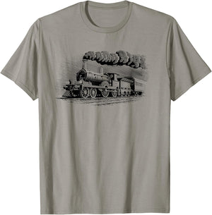 Vintage Steam Train Railway Locomotive T-Shirt - T-Shirt | Sand