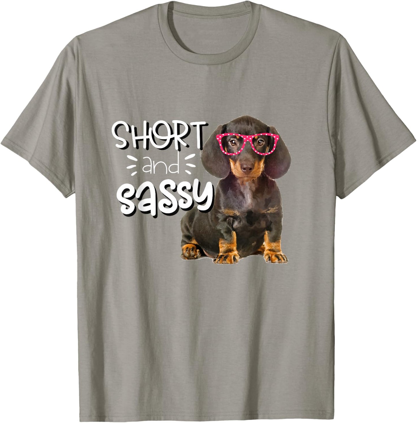 Dachshund Shirt for Girls Short and Sassy Doxie Puppy T-Shirt - T-Shirt | Sand