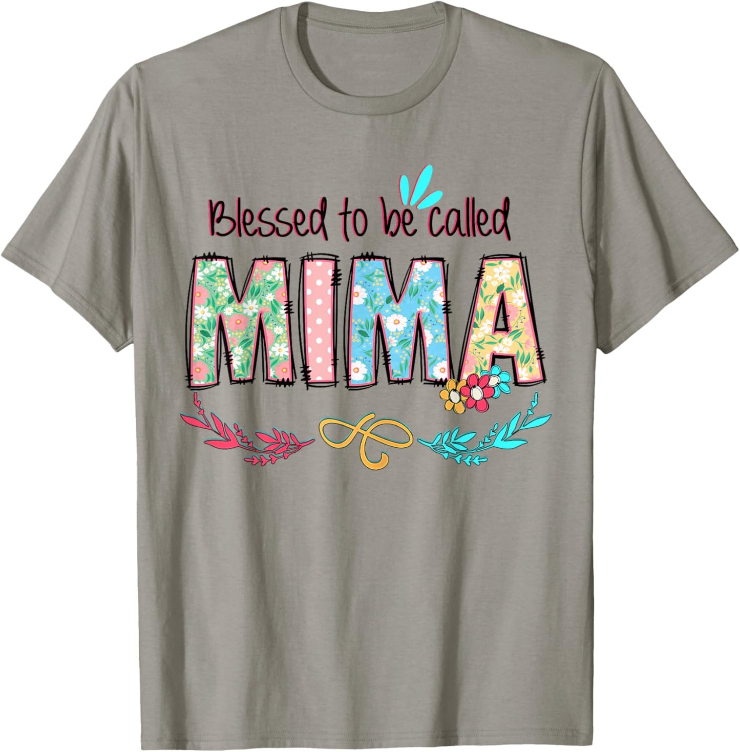 Blessed to Be Called Mima Floral Mother's Day T-Shirt - T-Shirt | Sand