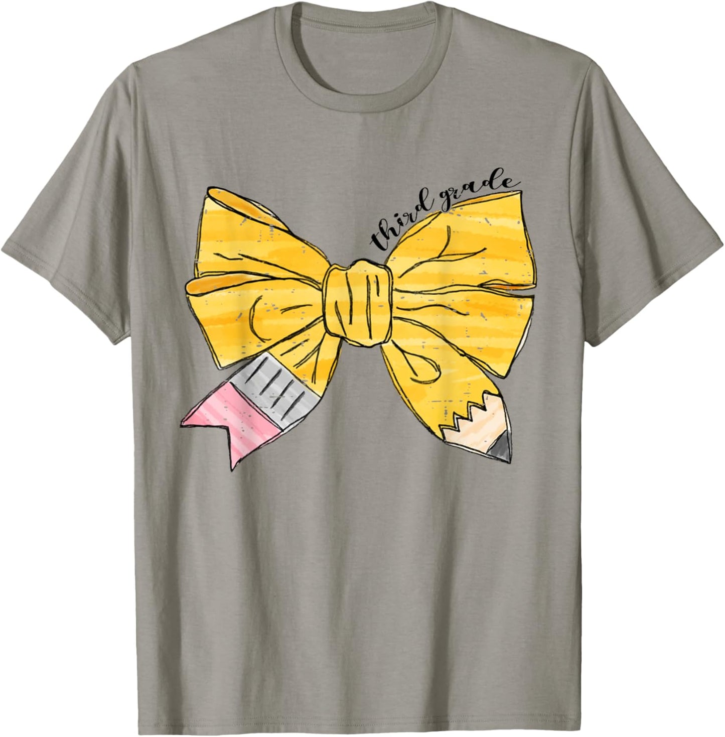 Coquette Bow Pencil Third Grade Kids Girls Back To School T-Shirt - T-Shirt | Sand