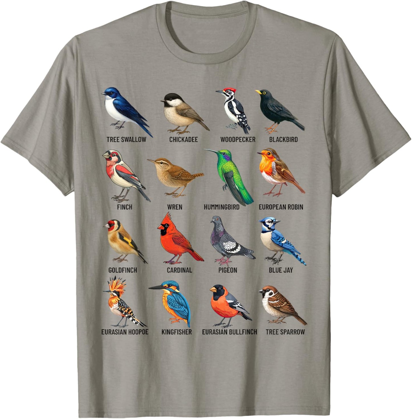 Garden Birds Ornithology Nature Educational Boys Girls Kids T-Shirt - T-Shirt | Sand