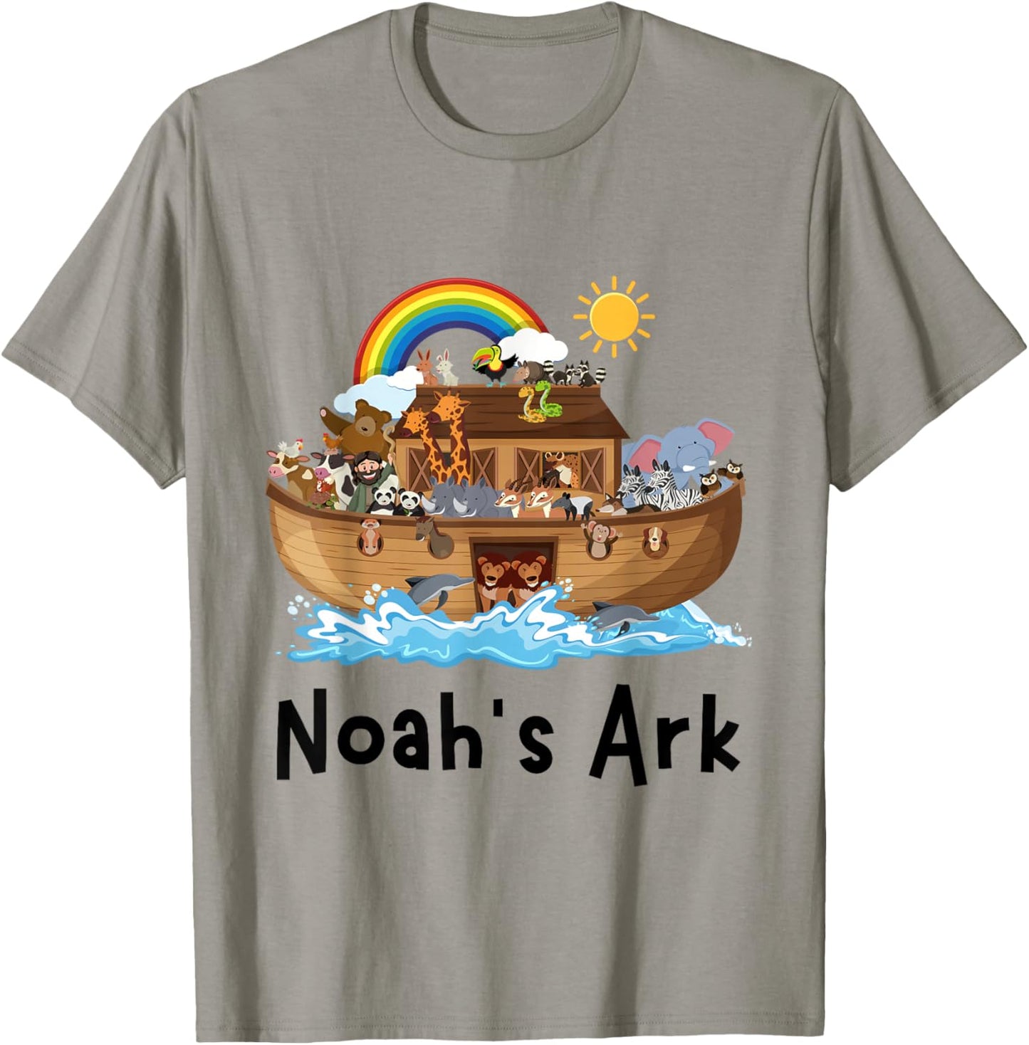 Christian Faith Noah's Ark Sunday School Student Rainbow T-Shirt - T-Shirt | Sand