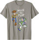 Disney Pixar Toy Story Woody Buzz Made To Play Chest Poster T-Shirt - T-Shirt | Sand