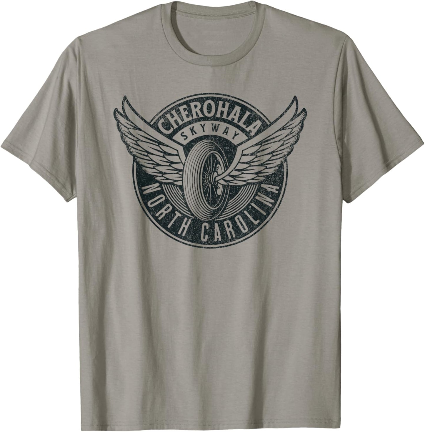 Cherohala Skyway North Carolina Motorcycle Biker Trail T-Shirt - T-Shirt | Sand