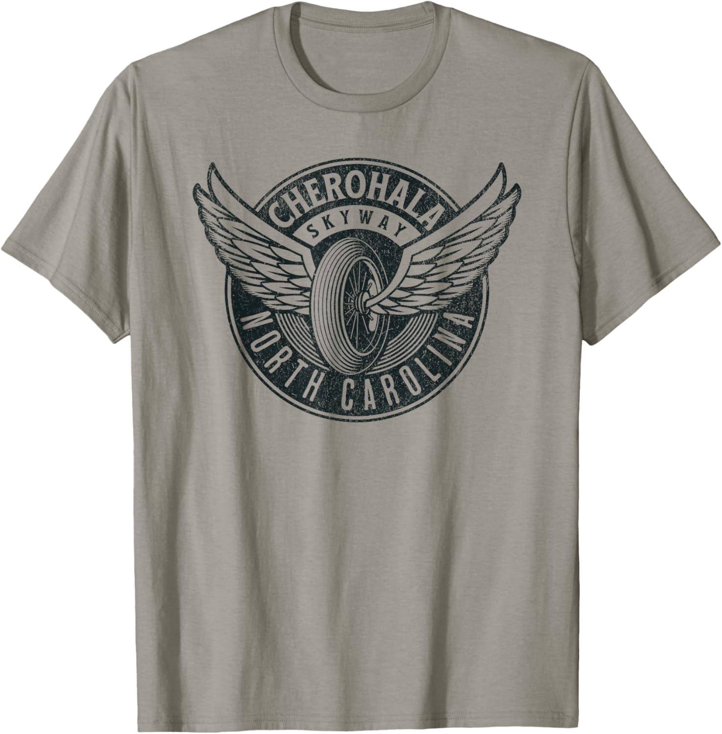 Cherohala Skyway North Carolina Motorcycle Biker Trail T-Shirt - T-Shirt | Sand