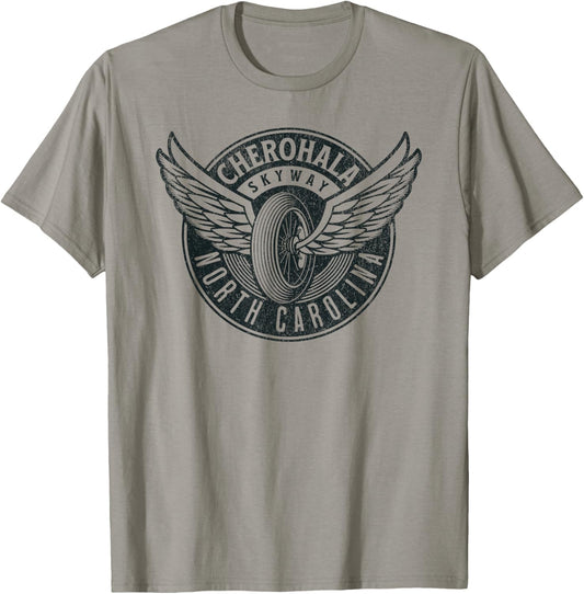 Cherohala Skyway North Carolina Motorcycle Biker Trail T-Shirt - T-Shirt | Sand