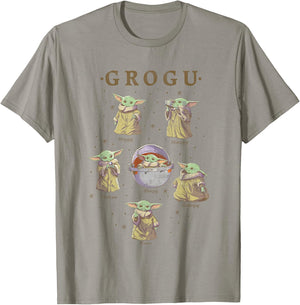 Star Wars: The Mandalorian Grogu Moods Of The Child Vintage T-Shirt - T-Shirt | Sand