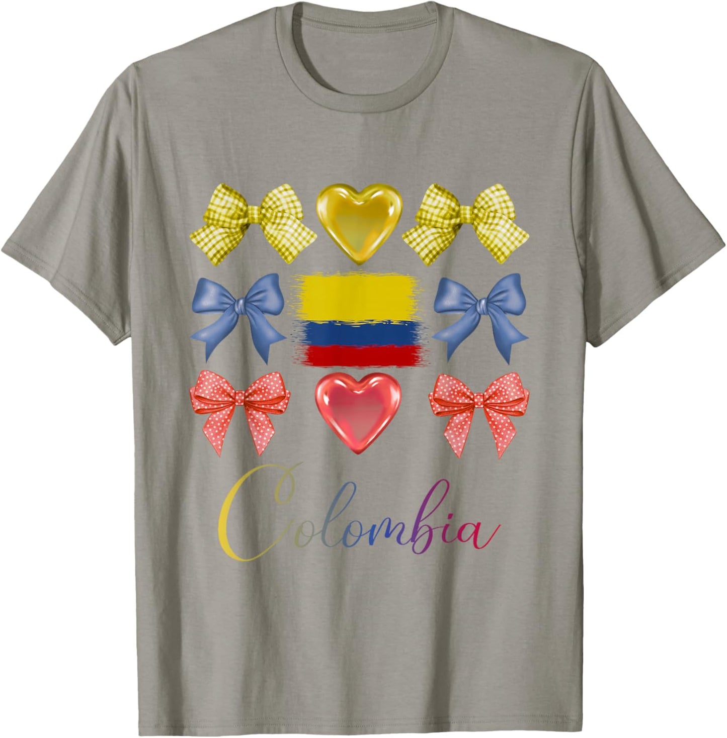 Colombian Bows Pride Roots Latina Women Girls Colombia Bow T-Shirt - T-Shirt | Sand