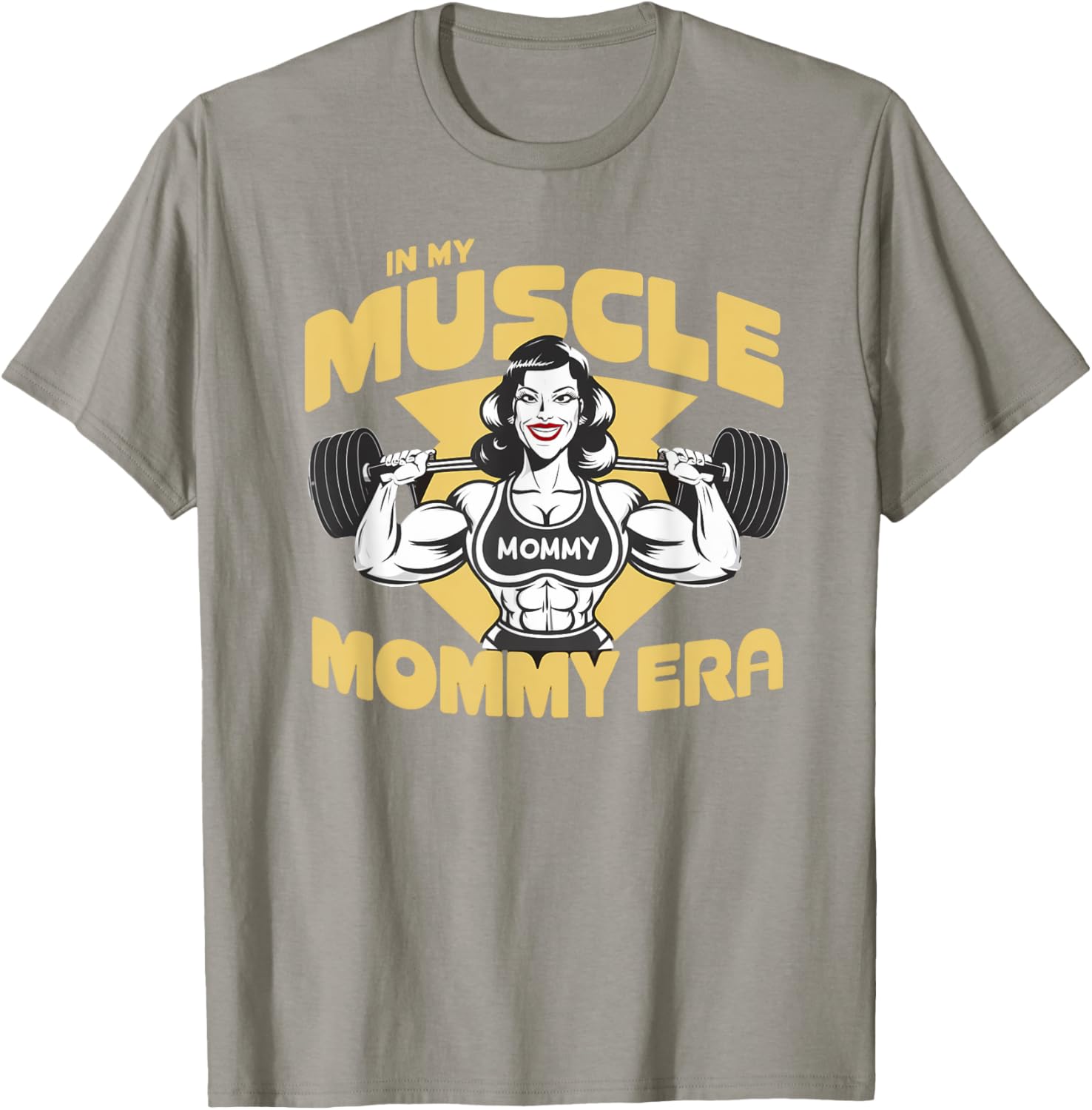 In My Muscle Mommy Era Retro Weightlifting Muscle Mommy T-Shirt - T-Shirt | Sand