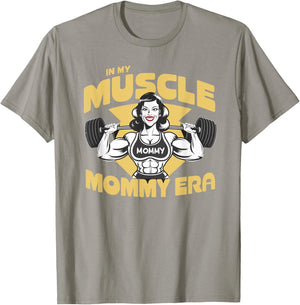 In My Muscle Mommy Era Retro Weightlifting Muscle Mommy T-Shirt - T-Shirt | Sand