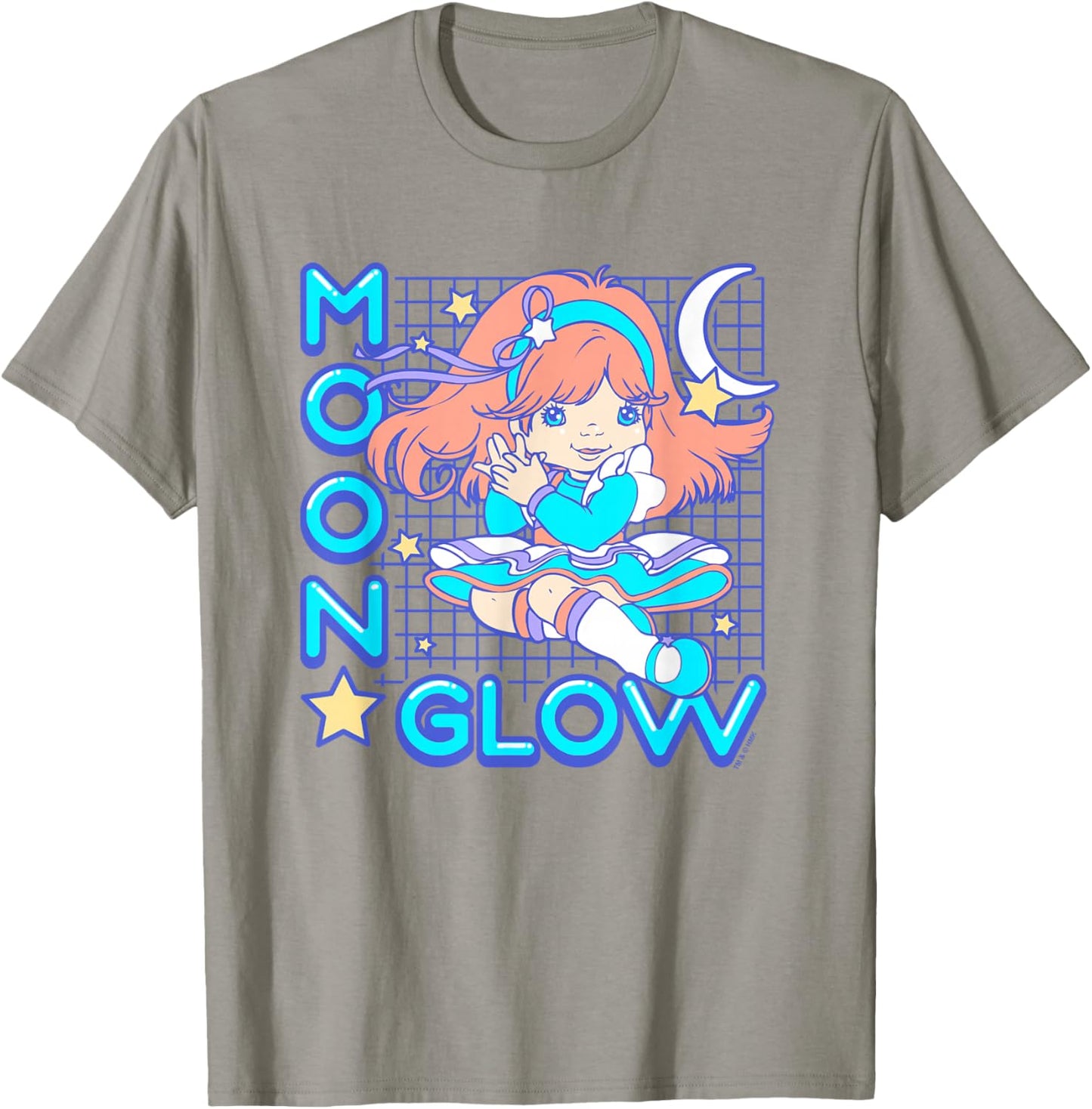 Rainbow Brite Moon Glow Vintage Neon Grid Logo T-Shirt - T-Shirt | Sand