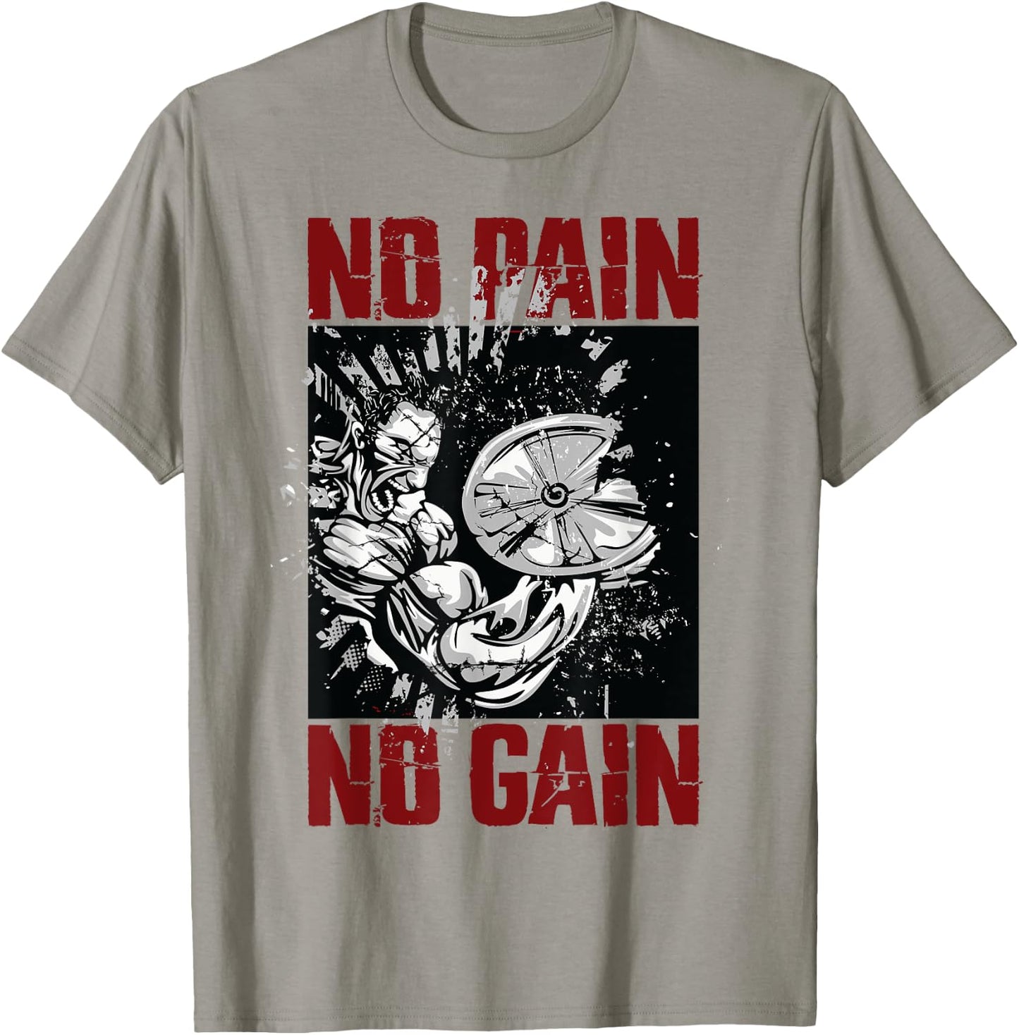 Bodybuilding Sayings and Gym Shirts No Pain No Gain T-Shirt - T-Shirt | Sand