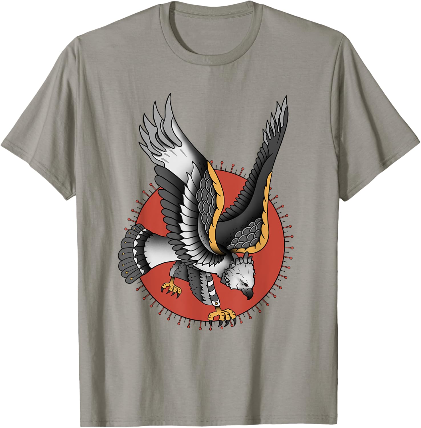 Vintage American Traditional Harpy Eagle Tattoo T-Shirt - T-Shirt | Sand