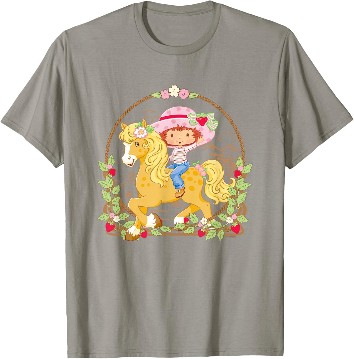 Strawberry Shortcake Cute Berry Country Retro Chest Frame T-Shirt - T-Shirt | Sand