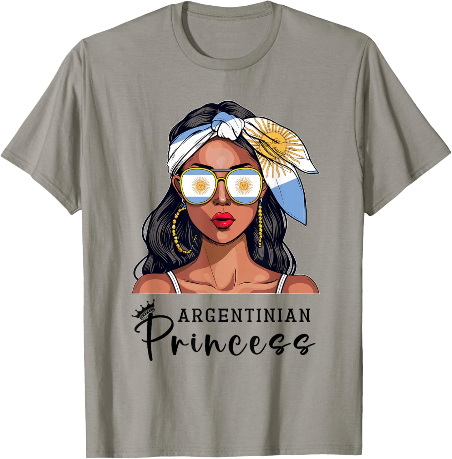 Argentinian Souvenirs Products Woman Flag Princess Argentina T-Shirt - T-Shirt | Sand