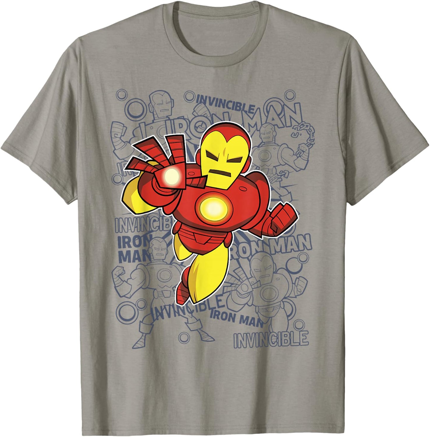 Marvel Iron Man Retro Portrait Sketch Background T-Shirt - T-Shirt | Sand
