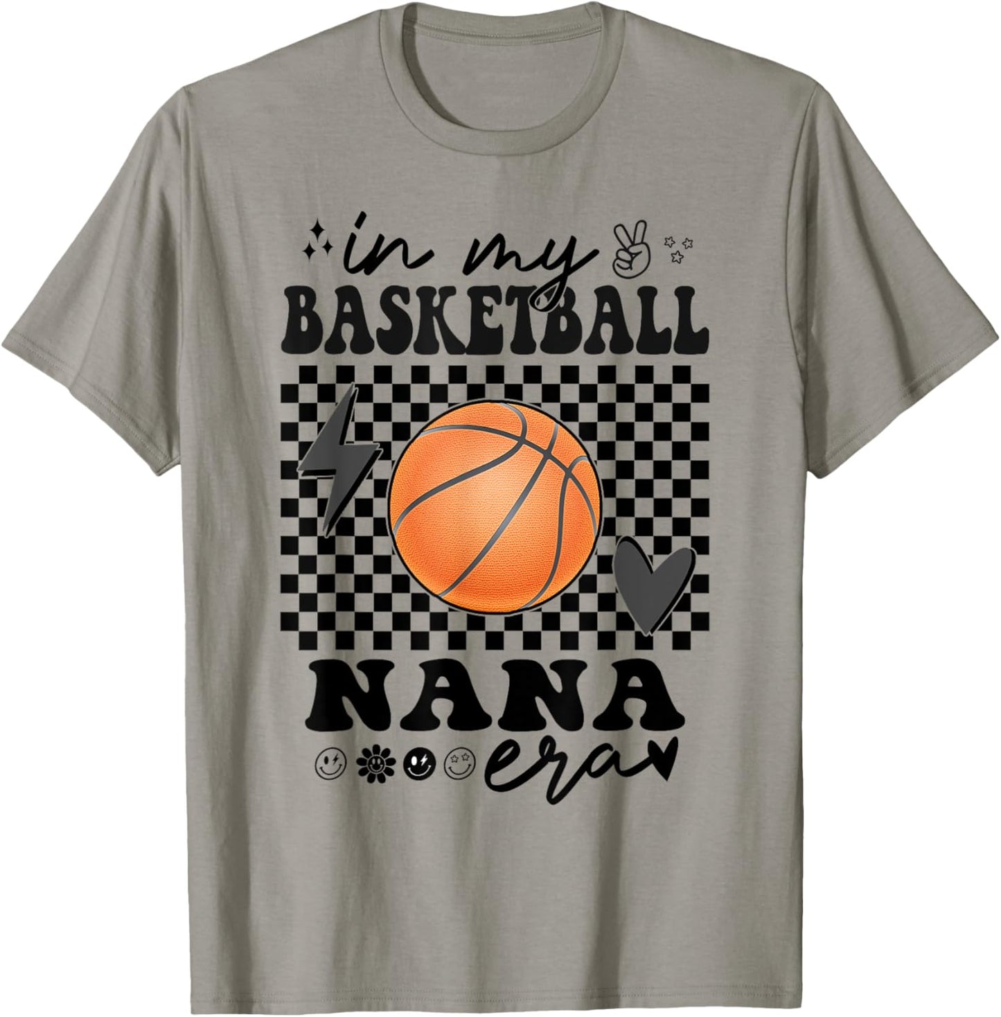 Groovy In My Basketball Nana Era Matching Family T-Shirt - T-Shirt | Sand