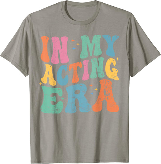 In My Acting Era Drama Theatre Actor Retro Groovy T-Shirt - T-Shirt | Sand