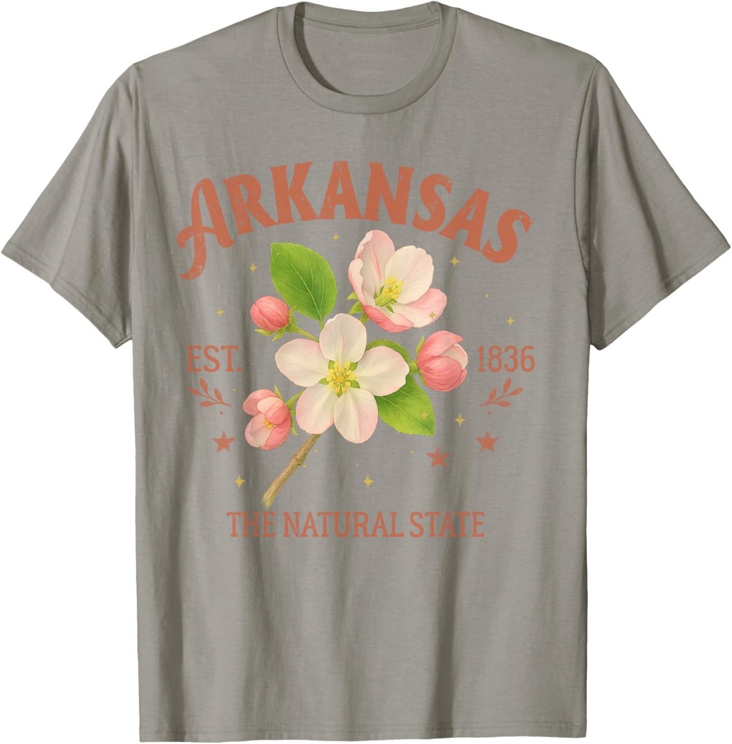 Arkansas Traveling The Natural State Souvenir Apple Blossom T-Shirt - T-Shirt | Sand