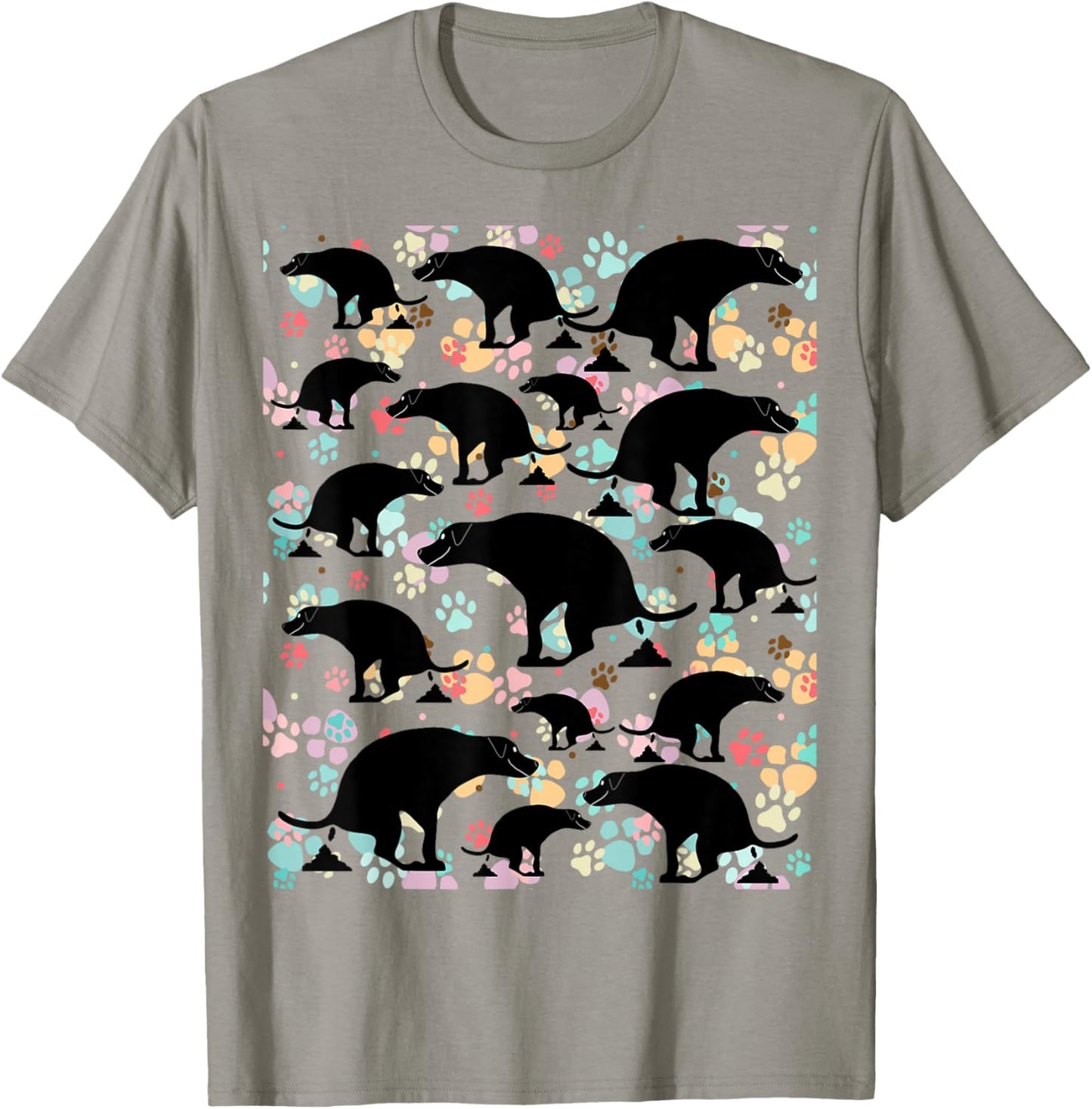 Cute Pooping Dog Pattern Delights T-Shirt - T-Shirt | Sand