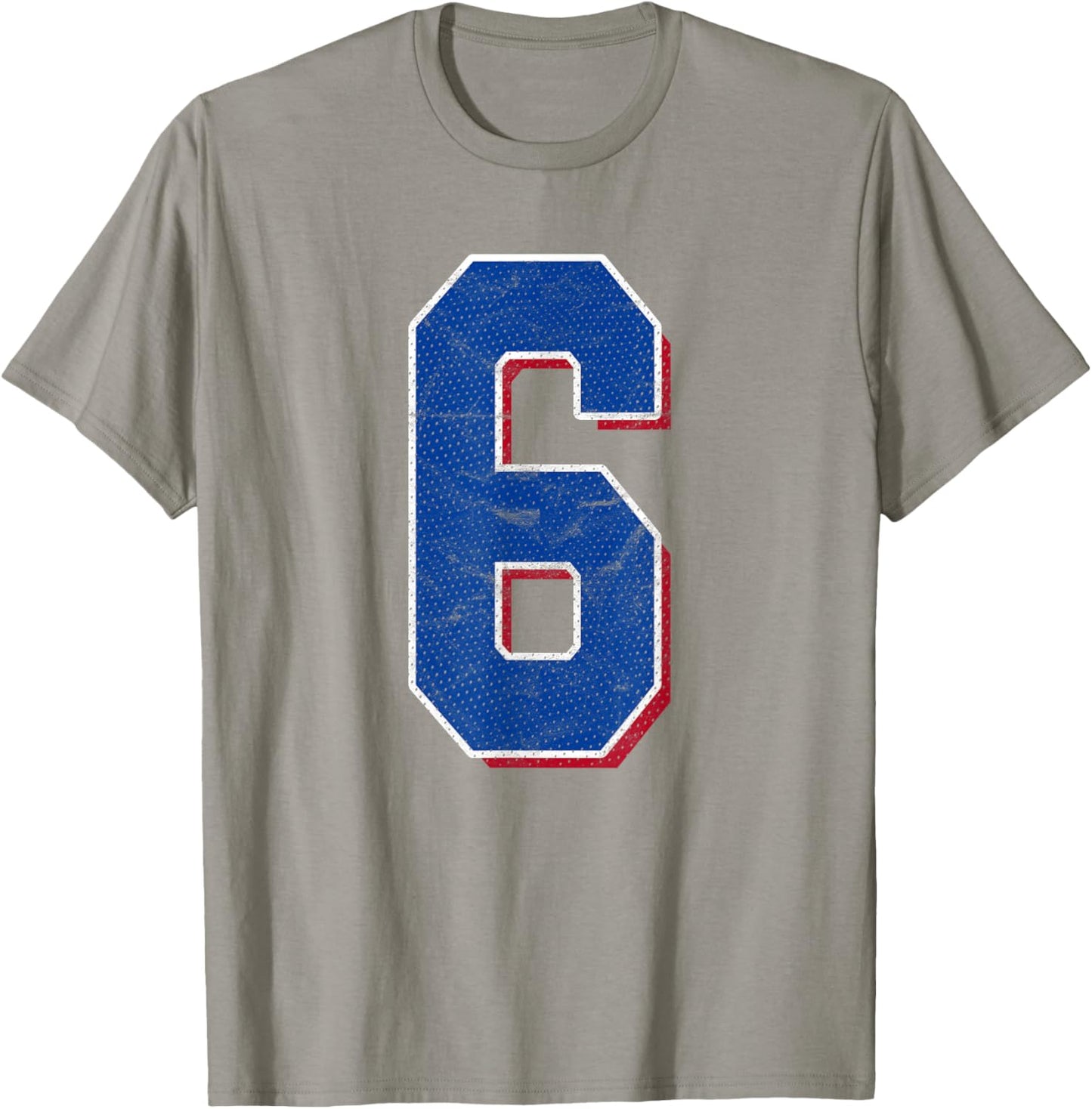 Number 6 Numbered Uniform Sports Team Jersey 6th Birthday T-Shirt - T-Shirt | Sand