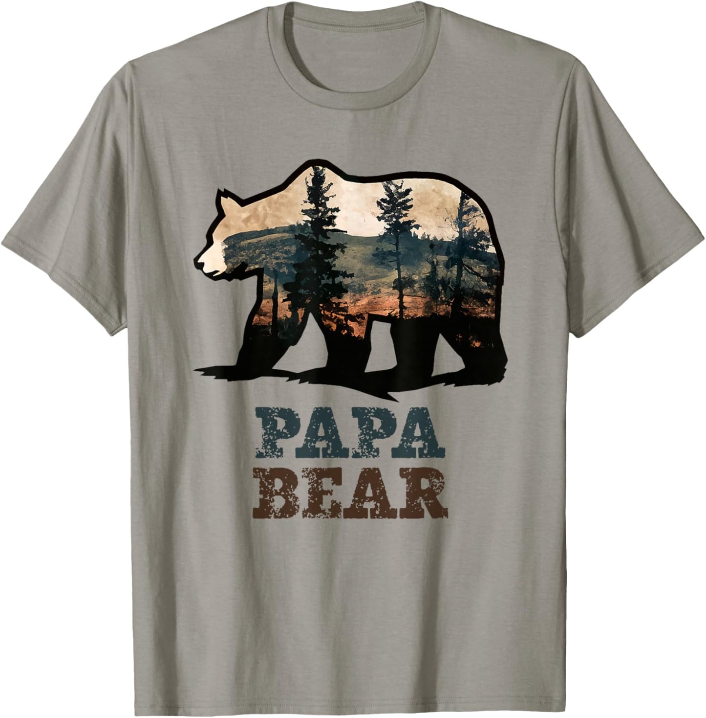 Papa Bear Vintage Retro Funny T-Shirt - T-Shirt | Sand