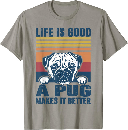 Pug Gifts For Pug Lovers Pug Mom Pug Dad Pug Dog Women Girls Kids T-Shirt - T-Shirt | Sand