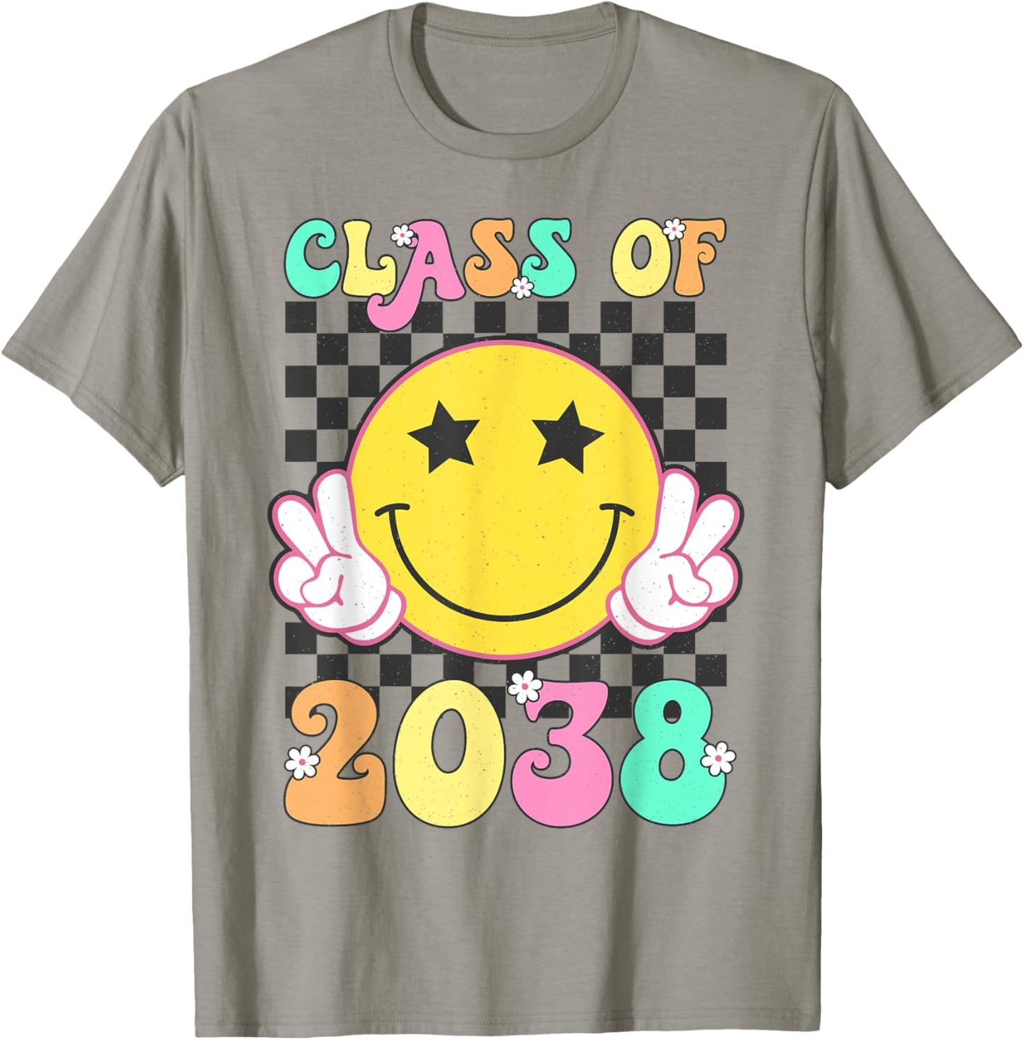 Retro Class of 2038 Grow With Me Back to School Kindergarten T-Shirt - T-Shirt | Sand